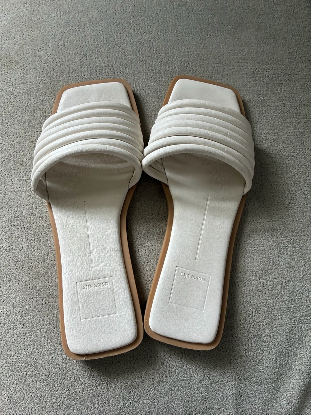 Dolce Vita White Padded Multi-strap Slide Sandals